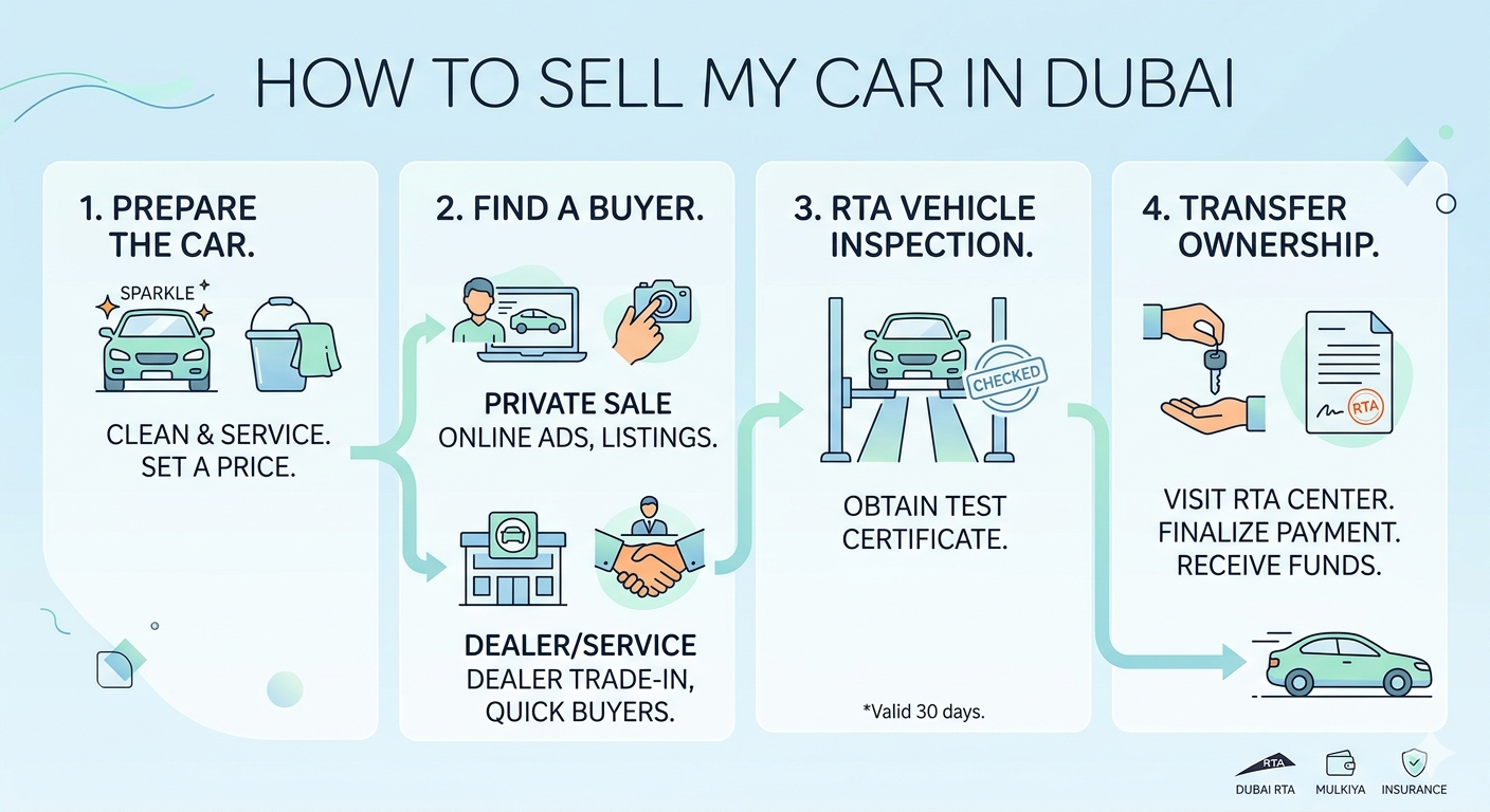 How to Sell My Car in Dubai: The Complete 2026 Step-by-Step Guide