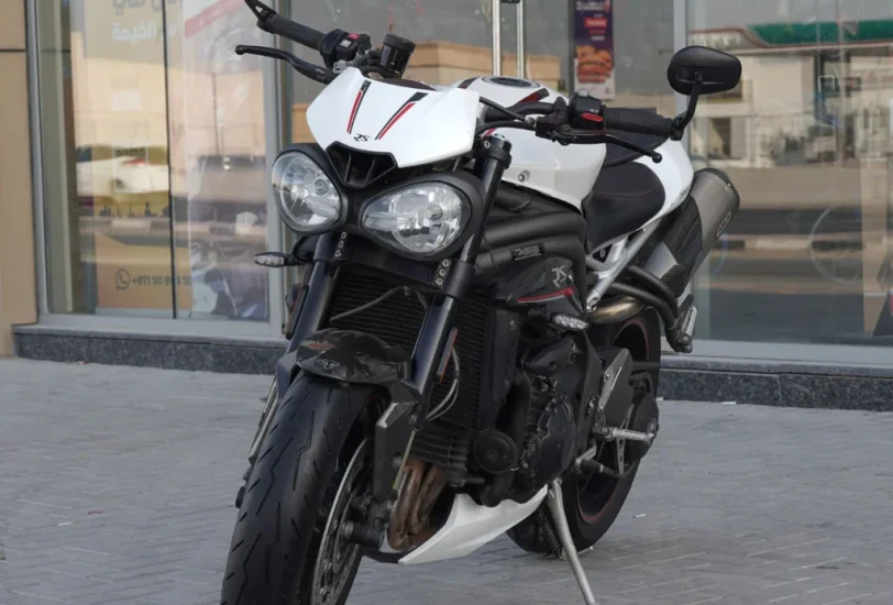 2019 Triumph Speed Triple 1050cc Naked Bike for Sale In Sharjah, WhatsApp: +971555598040 Get into the spirit of aggressive speed performance from your 1050cc naked bike in the 2019 Triumph Speed Triple. Featuring impressive speed capabilities, this legendary motorcycle is designed for UAE riders who are seeking a high speed, high performance used superbike at an amazing price. ADDITIONAL INFORMATION: Model Year: 2019 Mileage: 41000 KM Condition: Excellent, Like New Price: 35000 AED Availability: AL Khubaizi Motorcycles CO-L.L.C 2019 Triumph Speed Triple 1050cc